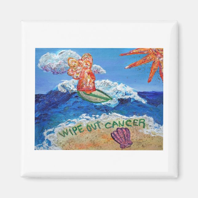 Wipe Out Cancer Angel Magnet (Front)