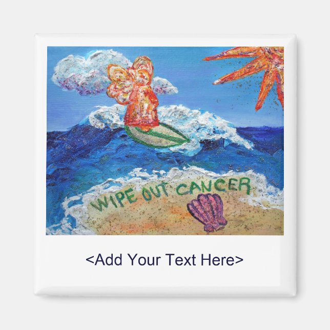 Wipe Out Cancer Angel Magnet (Customised Message) (Front)