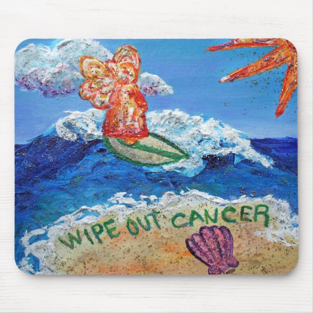 Wipe Out Cancer Angel Mouse Mat (Front)