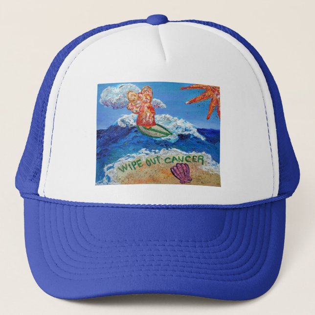 Wipe Out Cancer Angel Trucker Hat (Front)