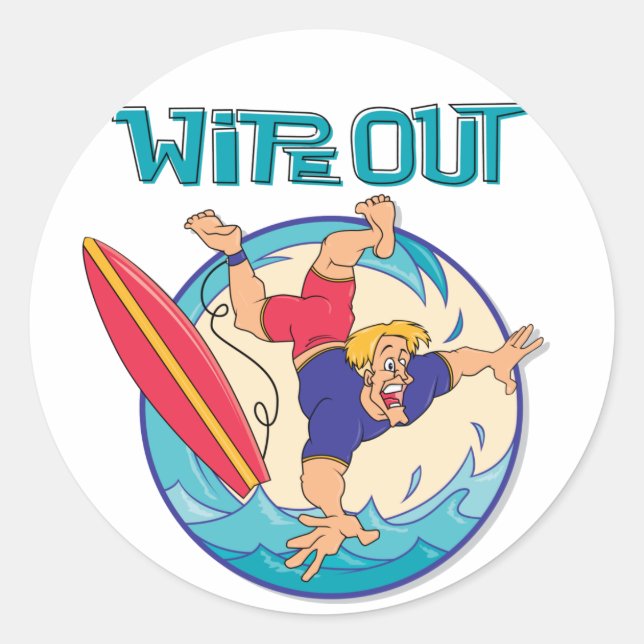 Wipe Out Classic Round Sticker (Front)