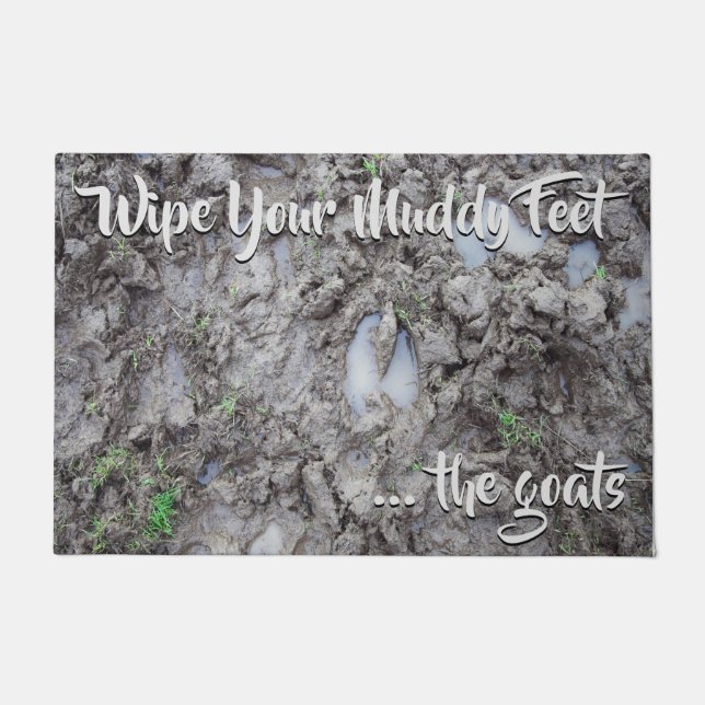 Wipe Your Muddy Feet - GOATS - CountryFarmandPets Doormat (Front)