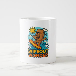 Wipeout Moai Chibi Surf Fail Large Coffee Mug