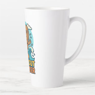 Wipeout Moai Chibi Surf Fail Latte Mug