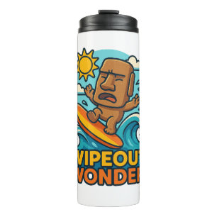 Wipeout Moai Chibi Surf Fail Thermal Tumbler