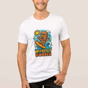 Wipeout Moai Chibi Surf Fail Tri-Blend Shirt