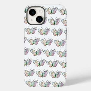Wire Butterfly Drawing Pattern iPhone 14 Case