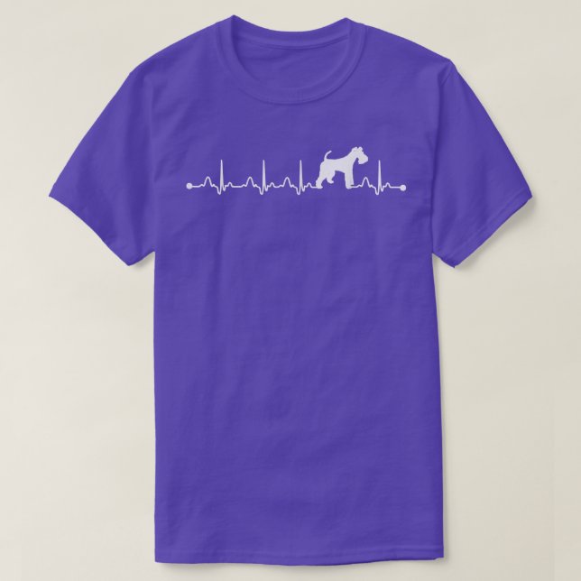 Wire Fo Terrier Dog Heartbeat EKG Funny Dog Mum  T-Shirt (Design Front)