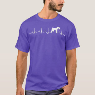 Wire Fo Terrier Dog Heartbeat EKG Funny Dog Mum  T-Shirt
