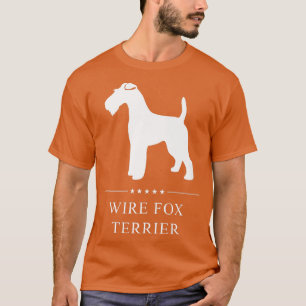 Wire Fo Terrier Dog White Silhouette Premium T-Shirt