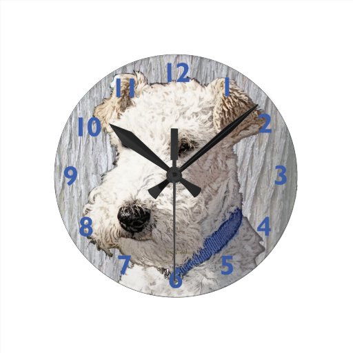 Image of Wire Fox Terrier Art Round Clock