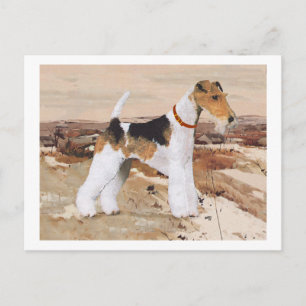 Wire Fox Terrier Autumn Postcard