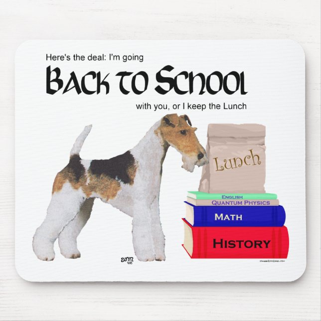 Wire Fox Terrier Back to School Mouse Mat (Front)