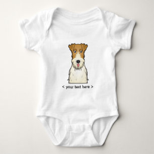 Wire Fox Terrier Cartoon Personalised Baby Bodysuit