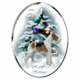 Wire Fox Terrier Christmas Gifts Ornament Photo Sculpture Decoration