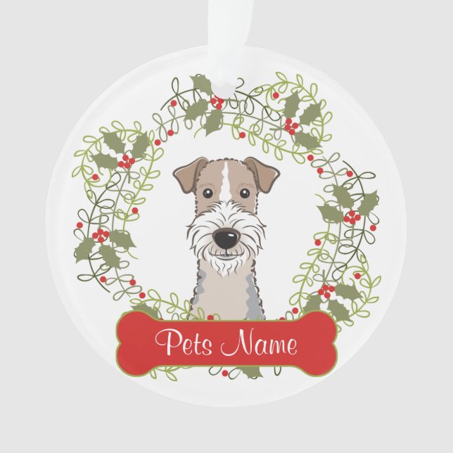 Wire Fox Terrier Customisable Ornament (Front)