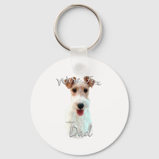 Wire Fox Terrier Dad 2 Key Ring (Front)