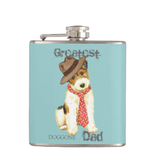 Wire Fox Terrier Dad Hip Flask