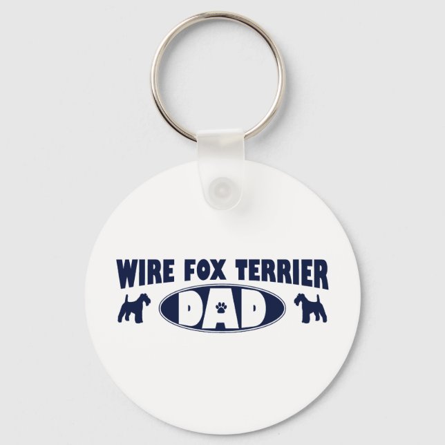 Wire Fox Terrier Dad Key Ring (Front)