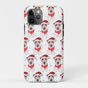 Wire Fox Terrier Dog Breed Christmas Stars iPhone 11 Pro Case