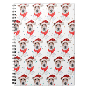 Wire Fox Terrier Dog Breed Christmas Stars Notebook
