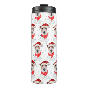 Wire Fox Terrier Dog Breed Christmas Stars Thermal Tumbler