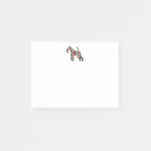 Wire Fox Terrier Dog Breed Geo Silhouette Plaid Post-it Notes