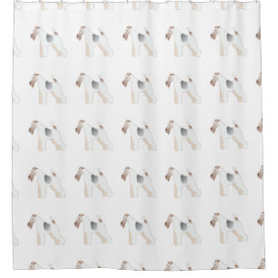 Wire Fox Terrier Dog Breed Illustration Silhouette Shower Curtain