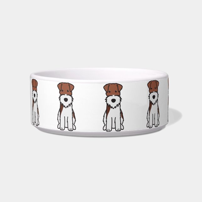 Wire Fox Terrier Dog Cartoon Bowl (Left)
