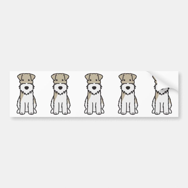 Wire Fox Terrier Dog Cartoon Bumper Sticker (Front)