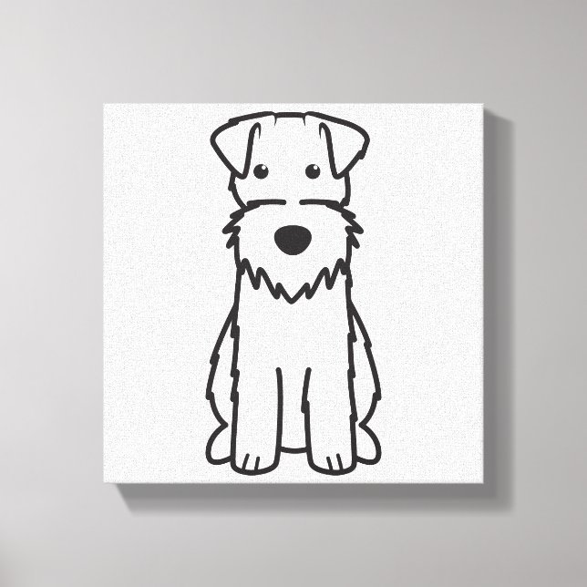 Wire Fox Terrier Dog Cartoon Canvas Print (Front)