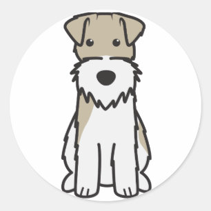 Wire Fox Terrier Dog Cartoon Classic Round Sticker
