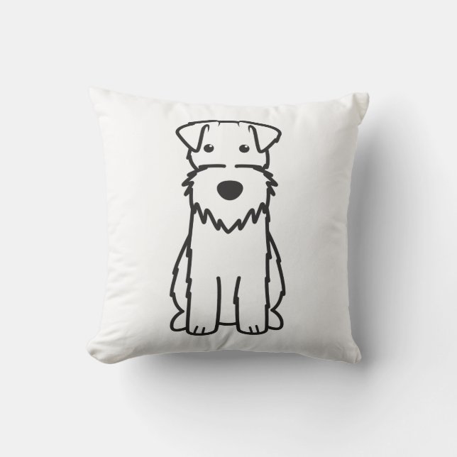 Wire Fox Terrier Dog Cartoon Cushion (Front)