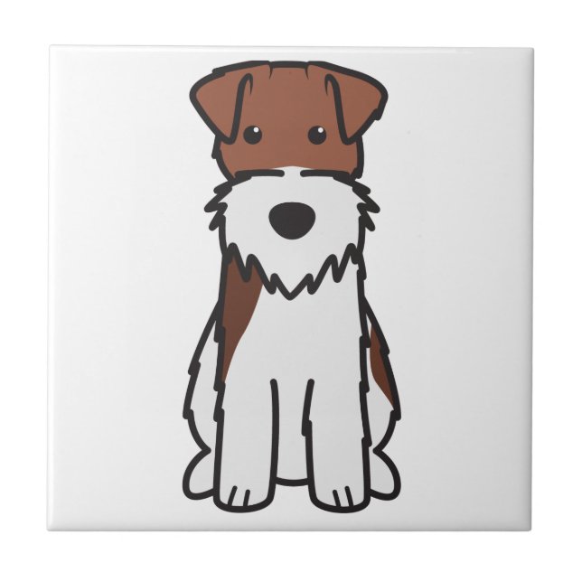 Wire Fox Terrier Dog Cartoon Tile (Front)