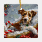 Wire Fox Terrier Dog Christmas Festive 