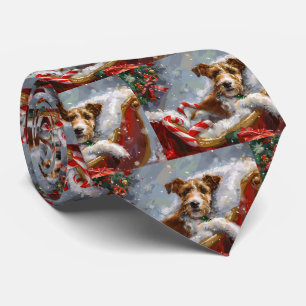 Wire Fox Terrier Dog Christmas Festive Tie