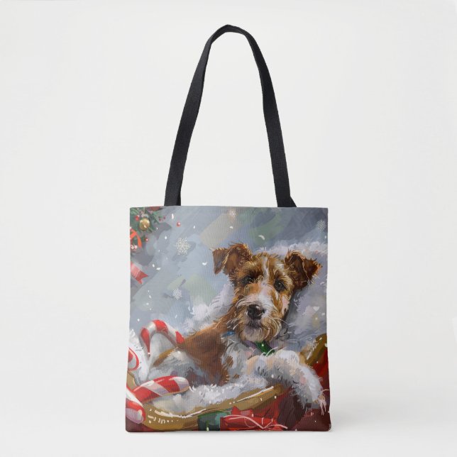 Wire Fox Terrier Dog Christmas Festive  Tote Bag (Front)