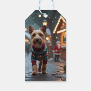 Wire Fox Terrier Dog Christmas Snow Holiday Gift Tags