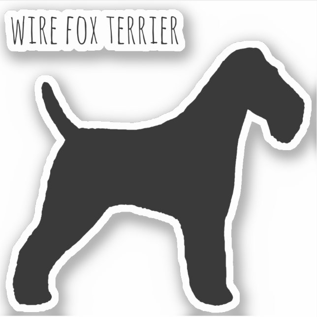 Wire Fox Terrier Dog Silhouette Vinyl Sticker (Front)