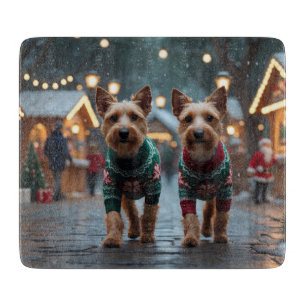 Wire Fox Terrier Dogs Christmas Snow Holiday Cutting Board