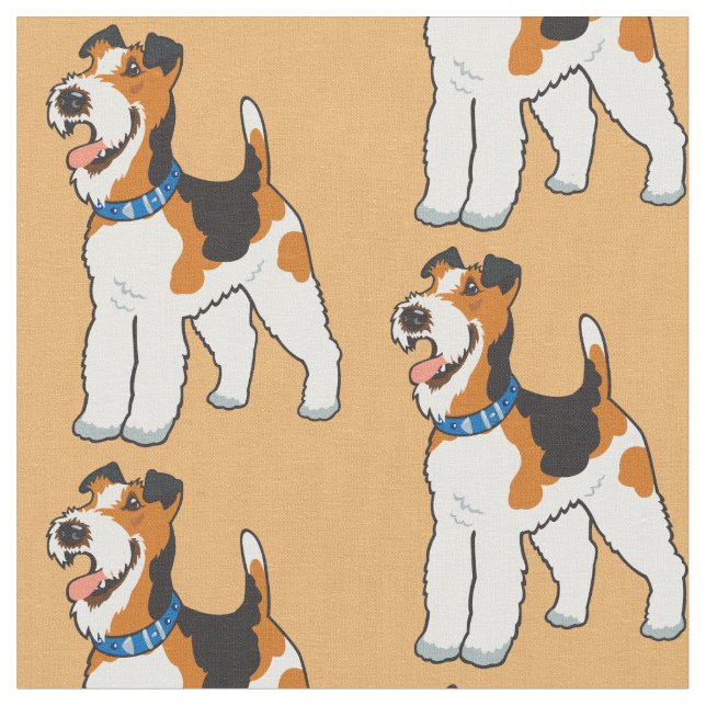 Wire Fox Terrier  Fabric (Close Up)