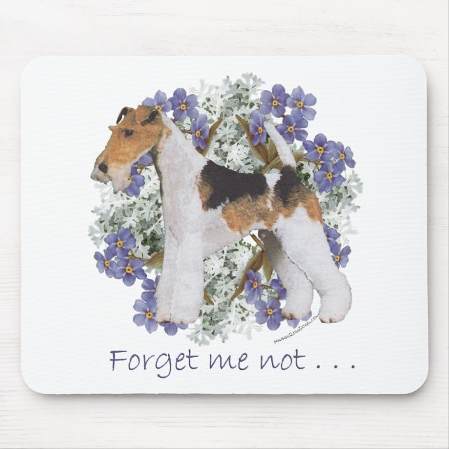 Wire Fox Terrier Forget-Me-Not Mouse Mat (Front)