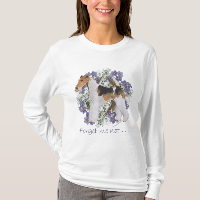 Wire Fox Terrier Forget-Me-Not T-Shirt (Front)