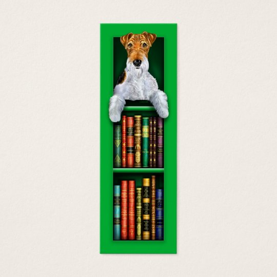 Wire Fox Terrier Green Bookmark Mini Business Card