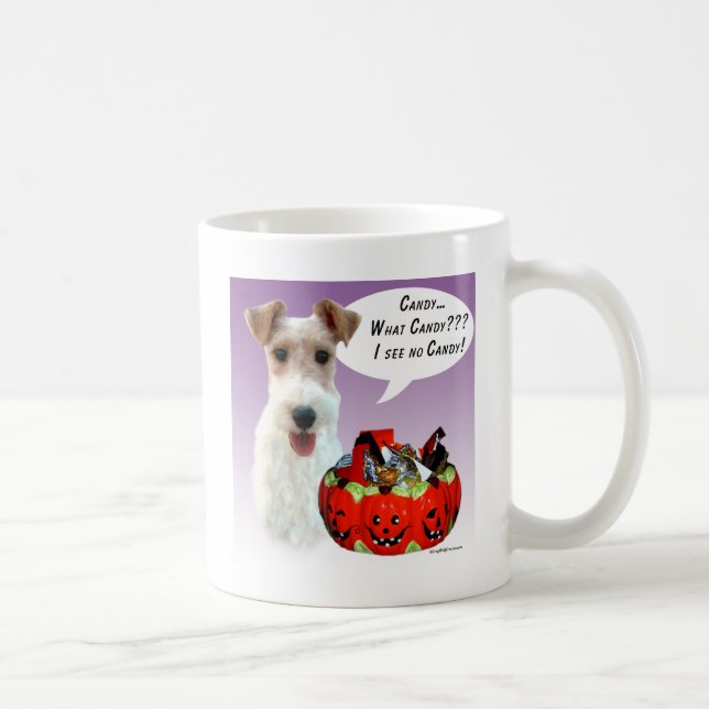 Wire Fox Terrier Halloween Candy Coffee Mug (Right)