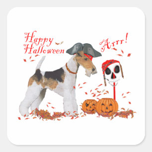 Wire Fox Terrier Halloween Square Sticker