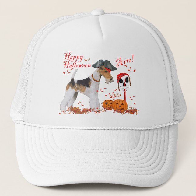 Wire Fox Terrier Halloween Trucker Hat (Front)