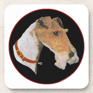 Wire Fox Terrier Head Study Coaster