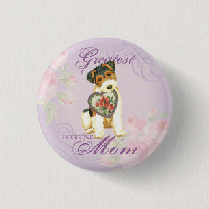 Wire Fox Terrier Heart Mom 3 Cm Round Badge