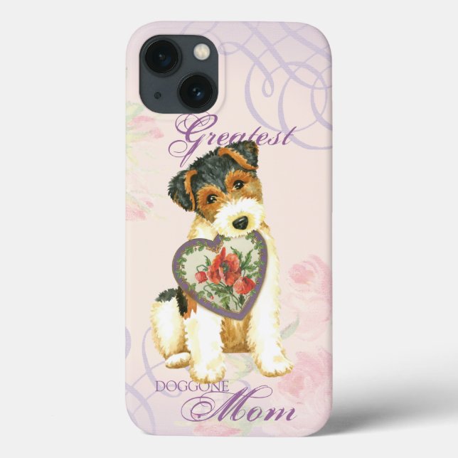 Wire Fox Terrier Heart Mum Case-Mate iPhone Case (Back)